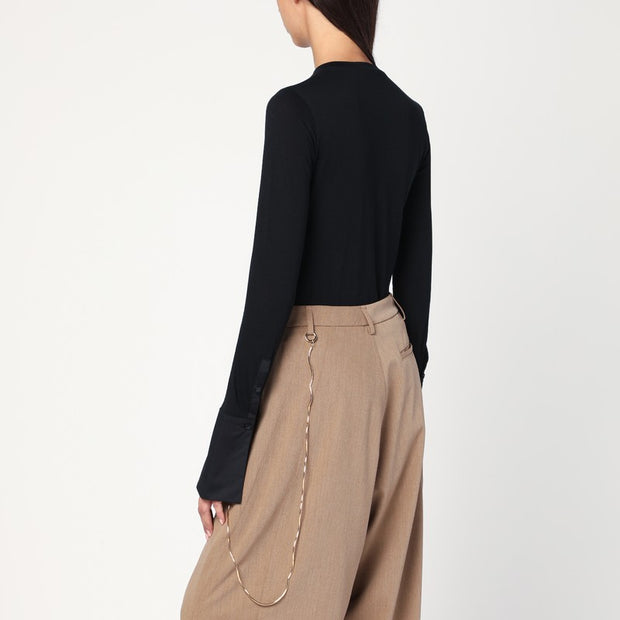 DARKPARK Nora Black Sweater With Shirt Cuffs