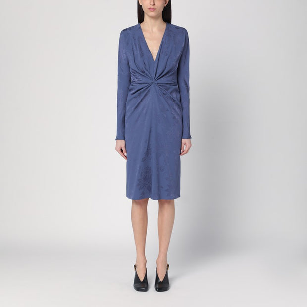 ETRO Jacquard-effect Dress In Cornflower Blue