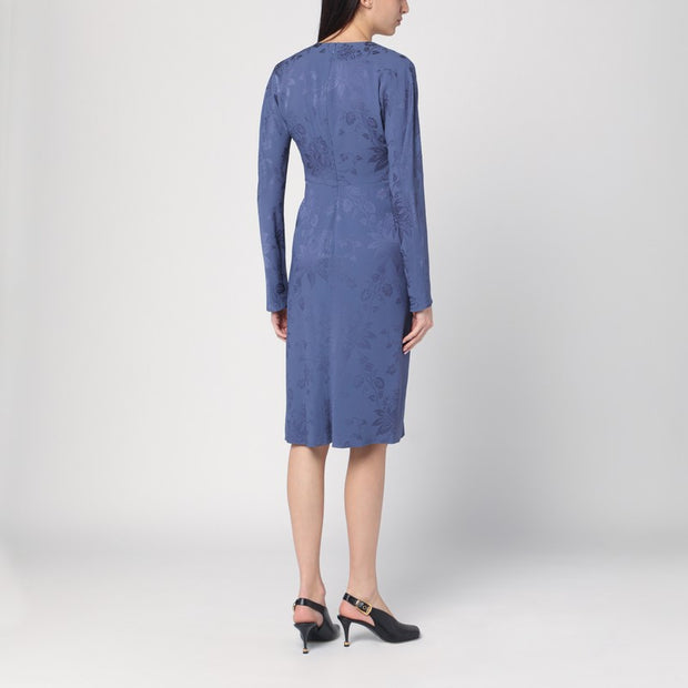 ETRO Jacquard-effect Dress In Cornflower Blue