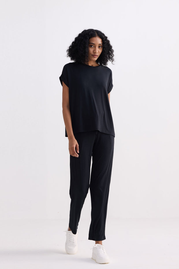 Relaxed Tee Set In Black