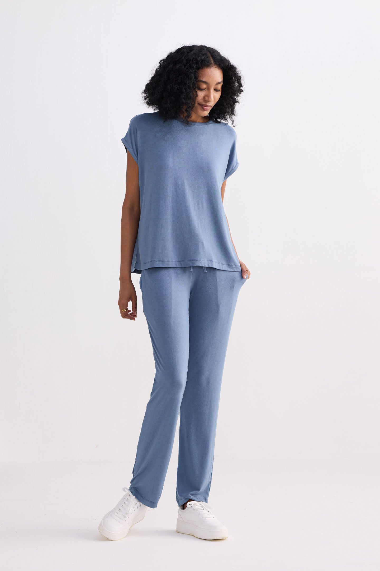 Reistor Wide Leg Pant in Blue