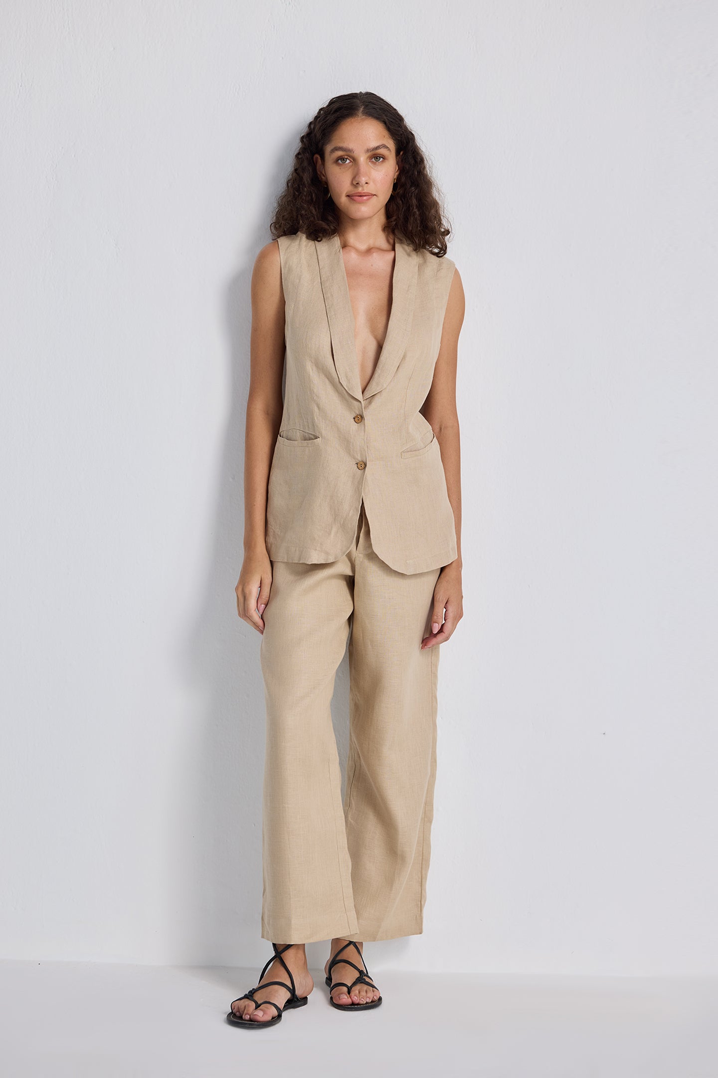 Reistor Sleeveless Hemp Jacket Set