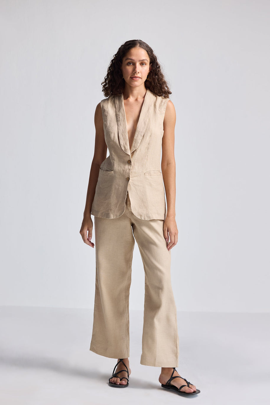Reistor Sleeveless Hemp Jacket Set