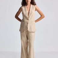Reistor Sleeveless Hemp Jacket Set