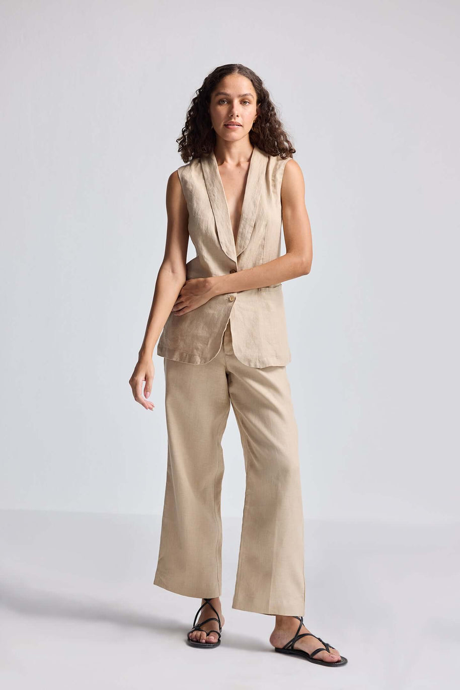 Reistor Sleeveless Hemp Jacket Set