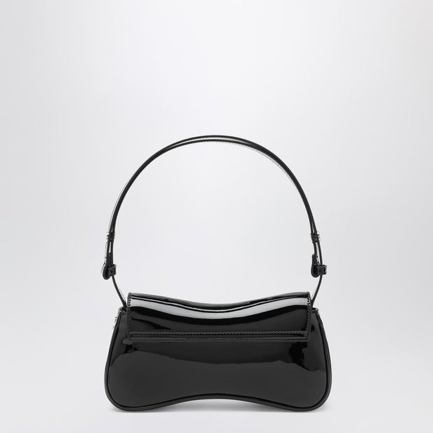 Diesel Medium Play Bag In Black Patent Leather