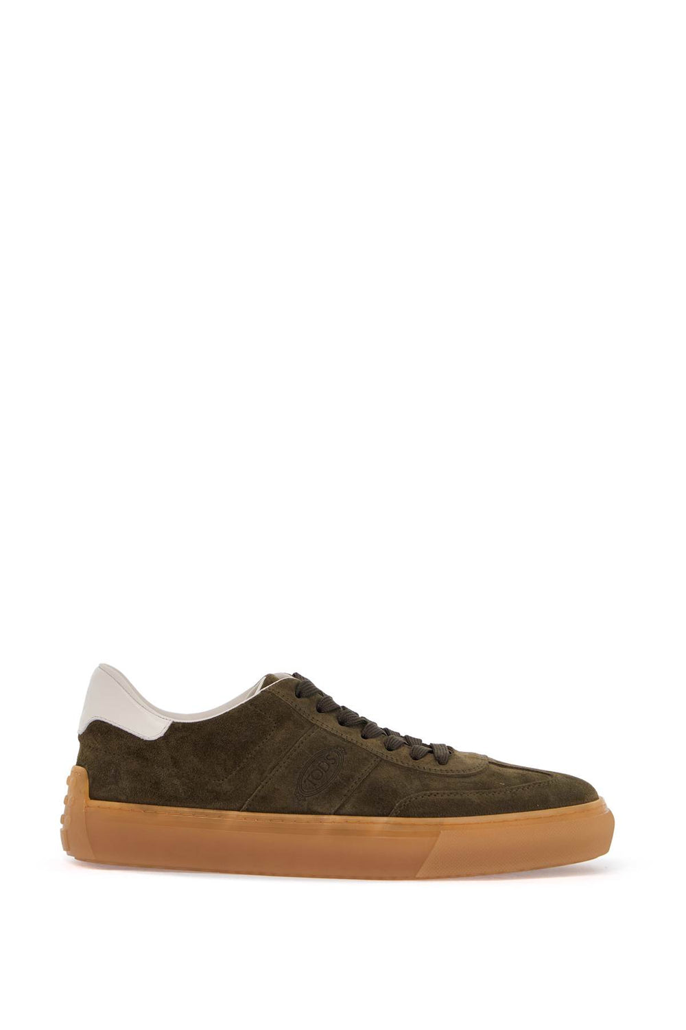 Tod'S Olive Green Suede Lace-Up Sneakers