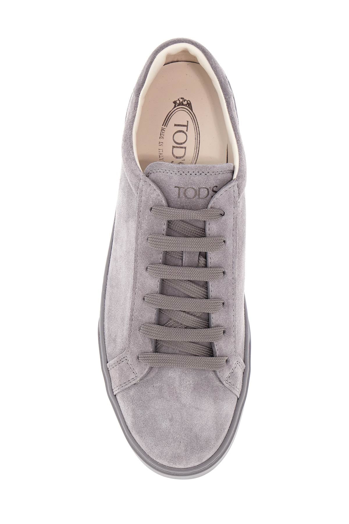 Tod'S Lace-Up Sneakers In Suede Grey