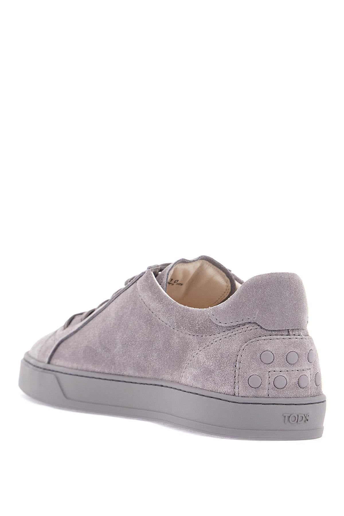 Tod'S Lace-Up Sneakers In Suede Grey