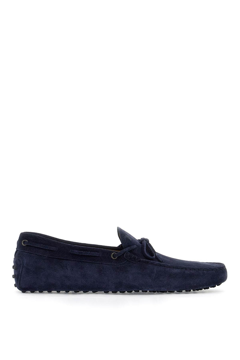 Tod'S Blue Suede Gommino Loafers With Laces