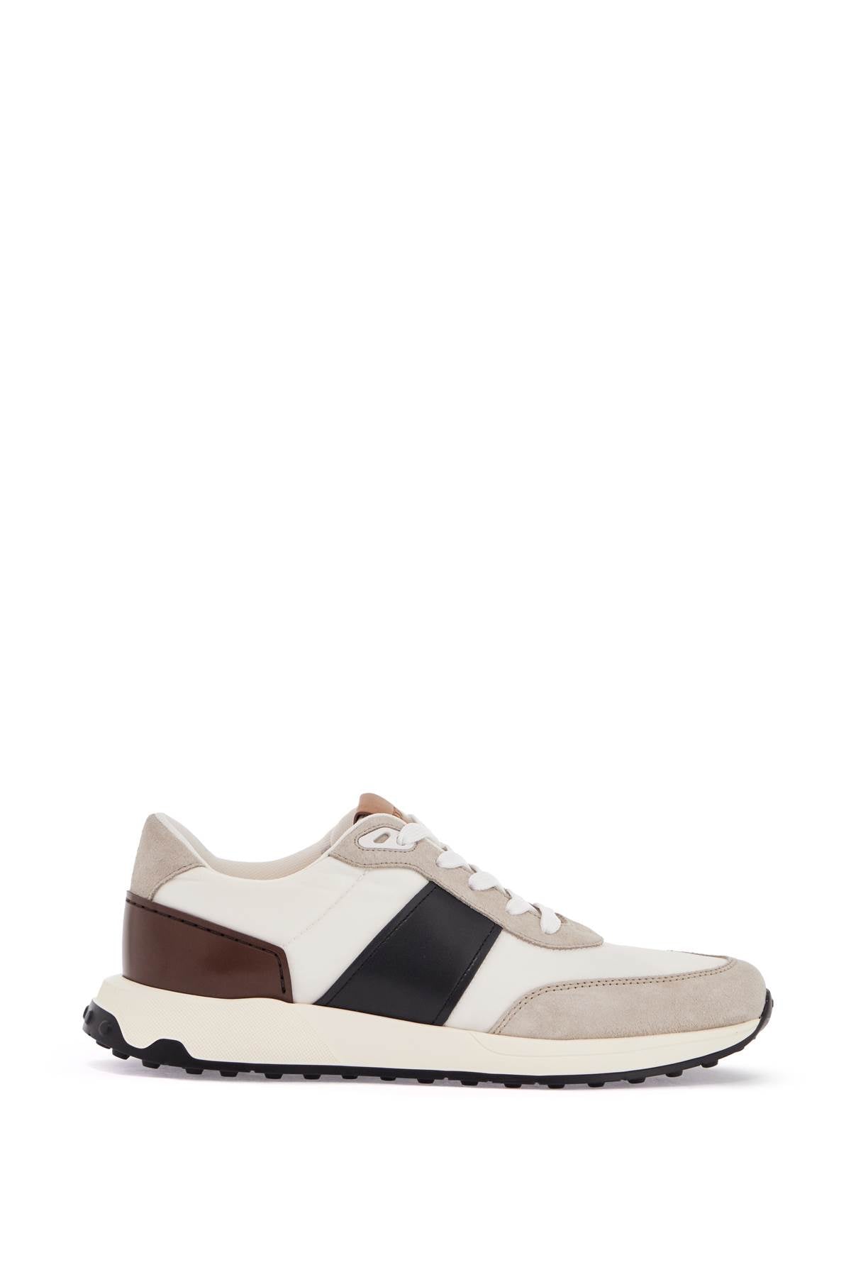 Tod'S White Leather And Suede Running Mid Volume 63K Sneakers