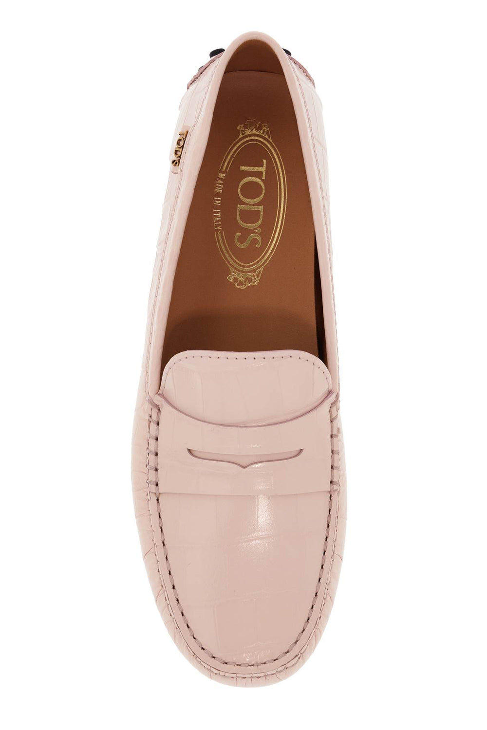 Tod's Grommino Croc Embossed Loafers