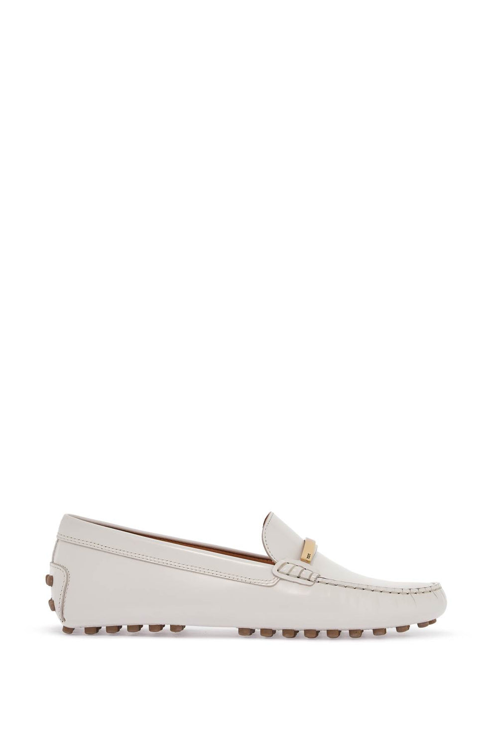 Tod'S White Lime Calfskin Driving Loafers