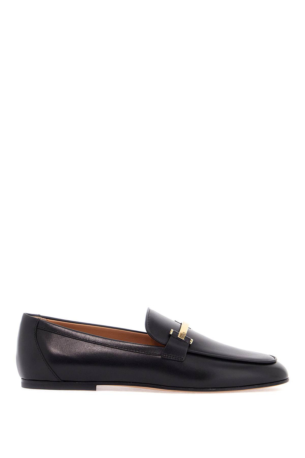 Tod'S black Calfskin Loafers With Metallic Band