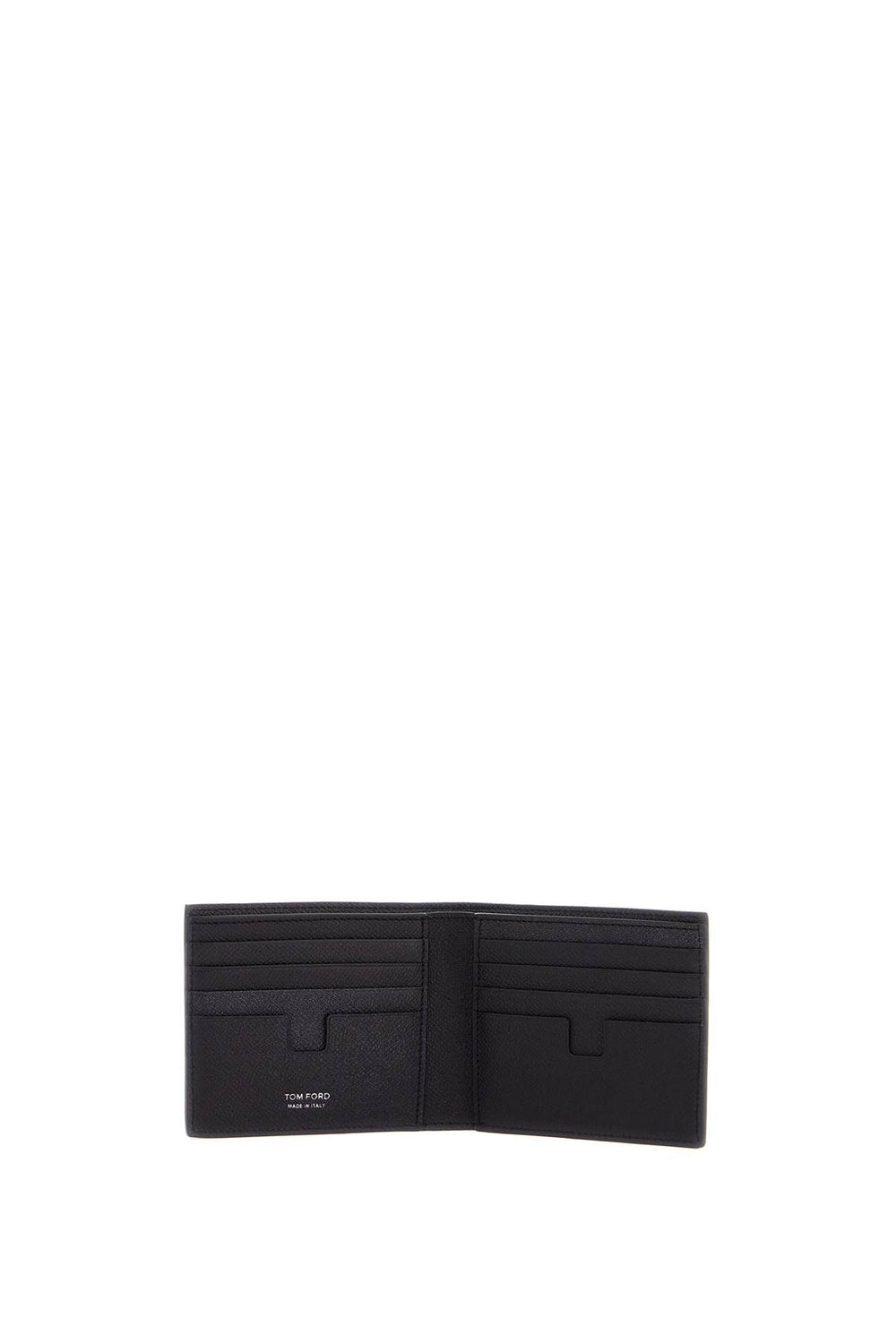 Tom Ford Compact Foldable Black Calfskin Wallet Made In Italy