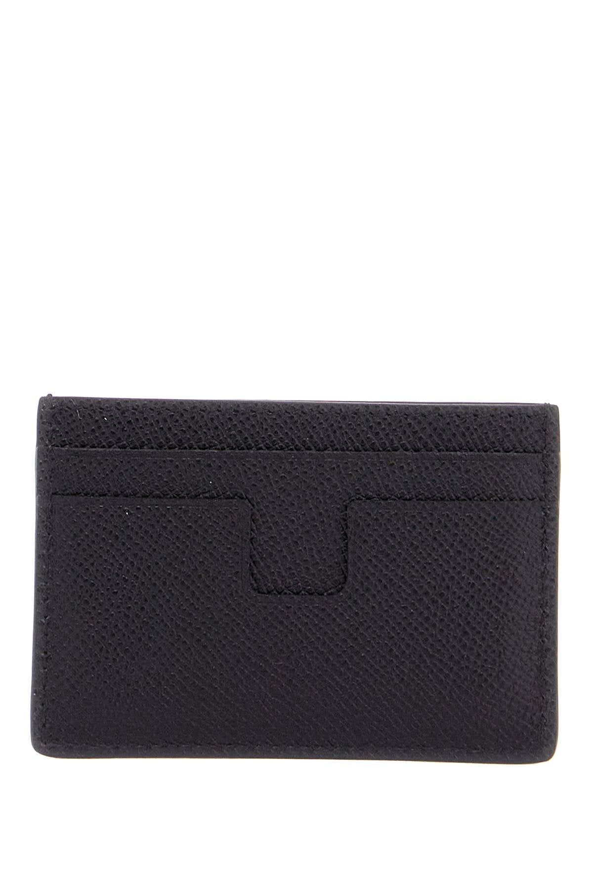 Tom Ford Black Minimalist Calfskin Credit Card Holder