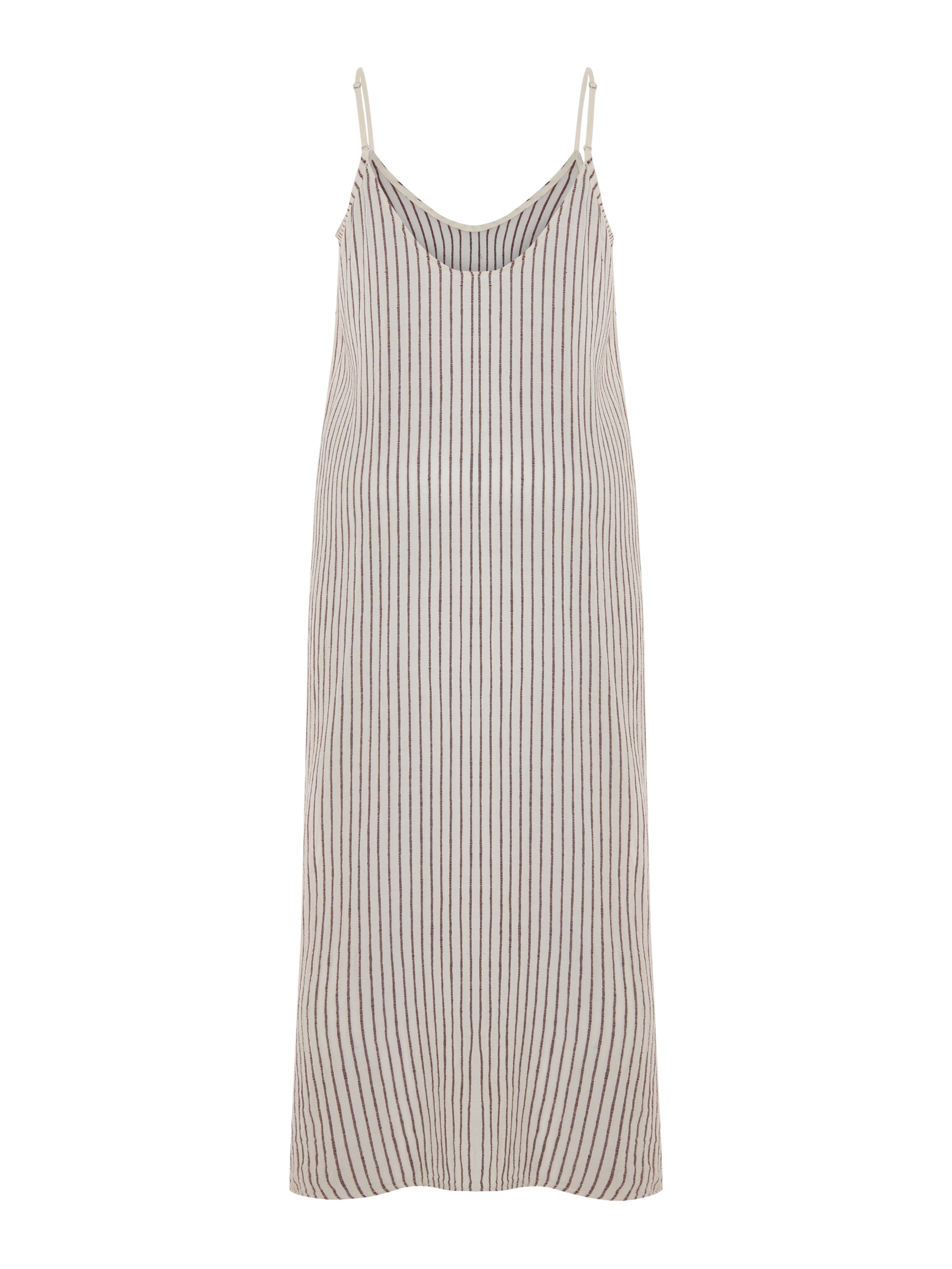 The Handloom Yaz Dress - Burgundy Stripes