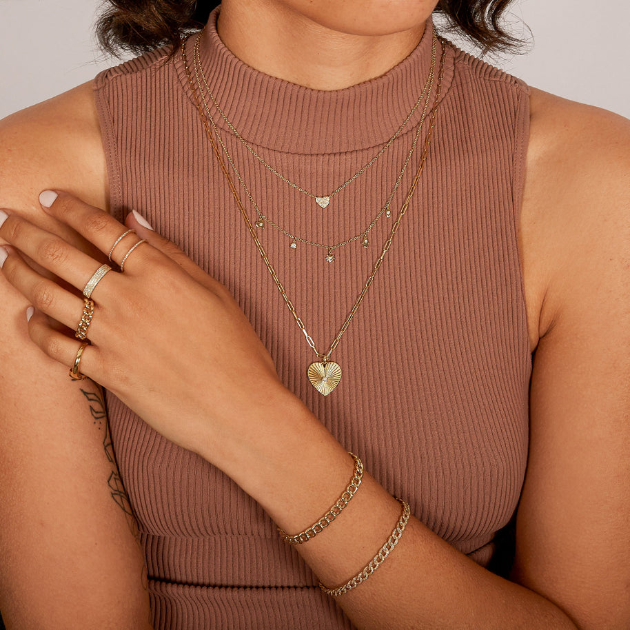 Zoe Lev Diamond Heart Necklace
