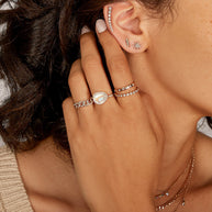 Zoe Lev Diamond Sunburst Stud Earrings