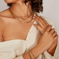 Zoe Lev 14k Gold Large Paper Clip Chain Bracelet