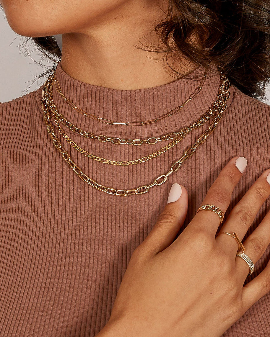Zoe Lev 14k Gold Paper Clip Chain Necklace