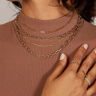 Zoe Lev 14k Gold Paper Clip Chain Necklace