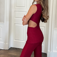 Gianine CAMILA BURGUNDY Hight Waist Pant