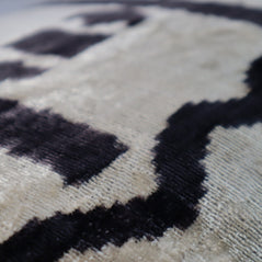 Canvello Black White Handmade 16x24 Silk Velvet Pillow, Organic Veg Dyed, Down/Feather Filled