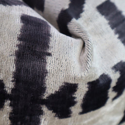 Canvello Black White Handmade 16x24 Silk Velvet Pillow, Organic Veg Dyed, Down/Feather Filled