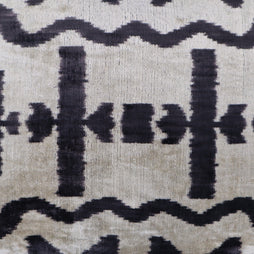 Canvello Black White Handmade 16x24 Silk Velvet Pillow, Organic Veg Dyed, Down/Feather Filled