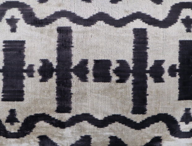 Canvello Black White Handmade 16x24 Silk Velvet Pillow, Organic Veg Dyed, Down/Feather Filled