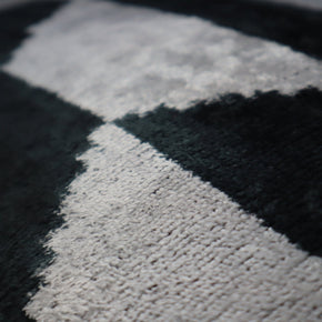 Canvello Black White Handmade 16x24 Silk Velvet Pillow, Organic Veg Dyed, Down/Feather Filled