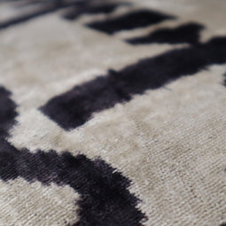 Canvello Black White Handmade 16x24 Silk Velvet Pillow, Organic Veg Dyed, Down/Feather Filled