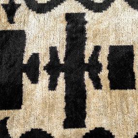 Canvello Black White Handmade 16x24 Silk Velvet Pillow, Organic Veg Dyed, Down/Feather Filled