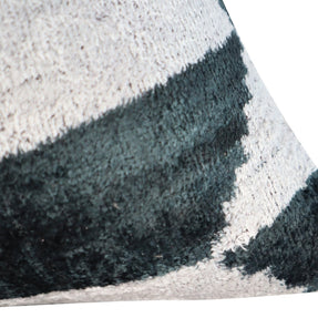 Canvello Black White Handmade 16x24 Silk Velvet Pillow, Organic Veg Dyed, Down/Feather Filled