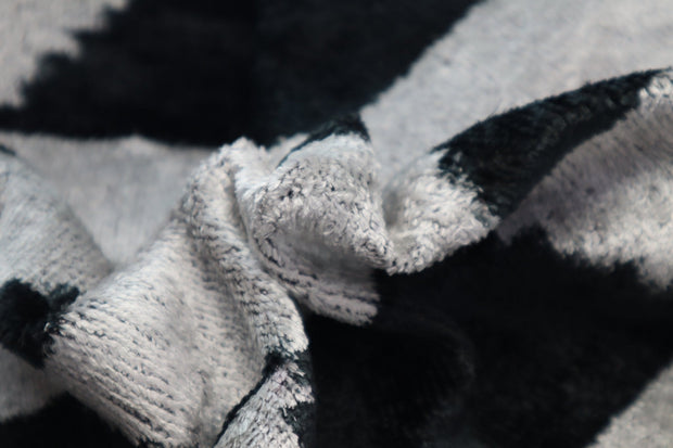 Canvello Black White Handmade 16x24 Silk Velvet Pillow, Organic Veg Dyed, Down/Feather Filled