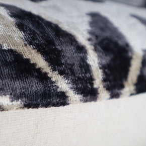 Canvello Black White Handmade 16x24 Silk Velvet Pillow, Organic Veg Dyed, Down/Feather Filled
