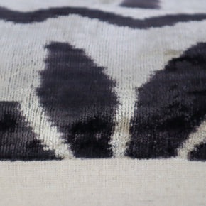 Canvello Black White Handmade 16x24 Silk Velvet Pillow, Organic Veg Dyed, Down/Feather Filled