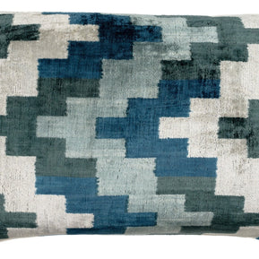 Canvello Decorative Navy Blue Gray Throw Pillow Down Filled - 16x24 In