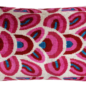 Canvello Elegant 16x24 Inch Handmade Decorative Pillow With Geometric Swirl Pattern - Soft Silk Velvet -Soft And Plush Feather-Down Fill
