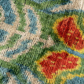 Canvello Exquisite 16x24 In Handmade Ikat Silk Velvet Pillow With Premium Down Feather Insert – Vibrant Vegetable Dyed Colors