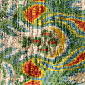 Canvello Exquisite 16x24 In Handmade Ikat Silk Velvet Pillow With Premium Down Feather Insert – Vibrant Vegetable Dyed Colors