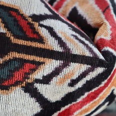 Canvello Geometric Orange Ivory Handmade 16x24 Silk Velvet Pillow, Organic Veg Dyed, Down/Feather Filled