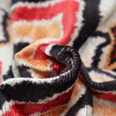 Canvello Geometric Orange Ivory Handmade 16x24 Silk Velvet Pillow, Organic Veg Dyed, Down/Feather Filled