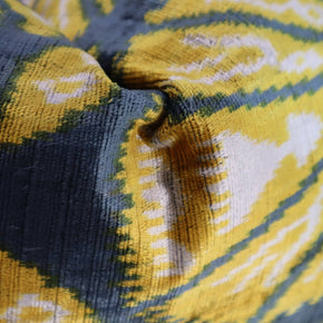 Canvello Gold Gray Handmade 16x24 Silk Velvet Pillow, Organic Veg Dyed, Down/Feather Filled