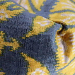 Canvello Gold Gray Handmade 16x24 Silk Velvet Pillow, Organic Veg Dyed, Down/Feather Filled