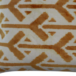 Canvello Gold Ivory Handmade 16x24 Silk Velvet Pillow, Organic Veg Dyed, Down/Feather Filled