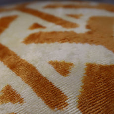 Canvello Gold Ivory Handmade 16x24 Silk Velvet Pillow, Organic Veg Dyed, Down/Feather Filled