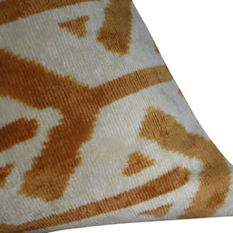 Canvello Gold Ivory Handmade 16x24 Silk Velvet Pillow, Organic Veg Dyed, Down/Feather Filled