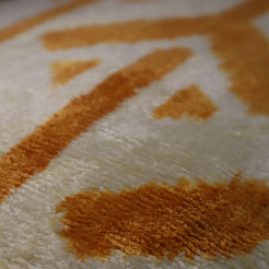 Canvello Gold Ivory Handmade 16x24 Silk Velvet Pillow, Organic Veg Dyed, Down/Feather Filled